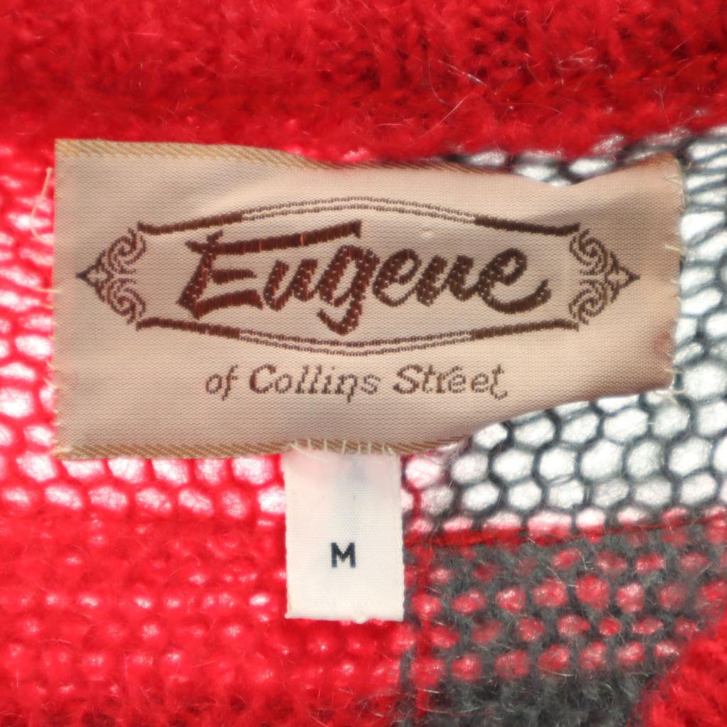 Eugeue 70s 80s Mohair Blend Vintage Long sleeve sweater M gray knit Men's Used