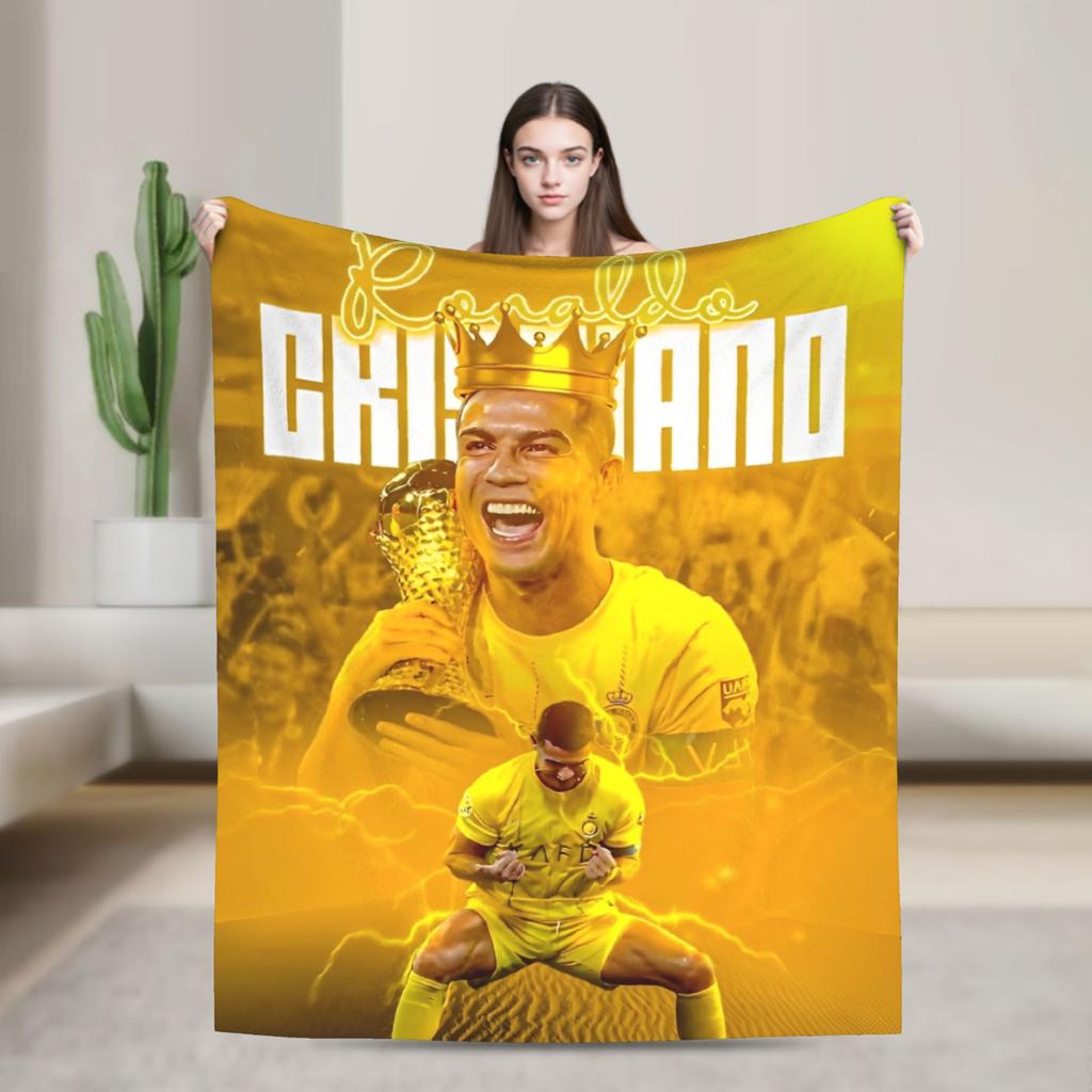 Football Legend CR7 Plush Blanket Vintage Throw Blanket for Home 125*100cm Bedspread
