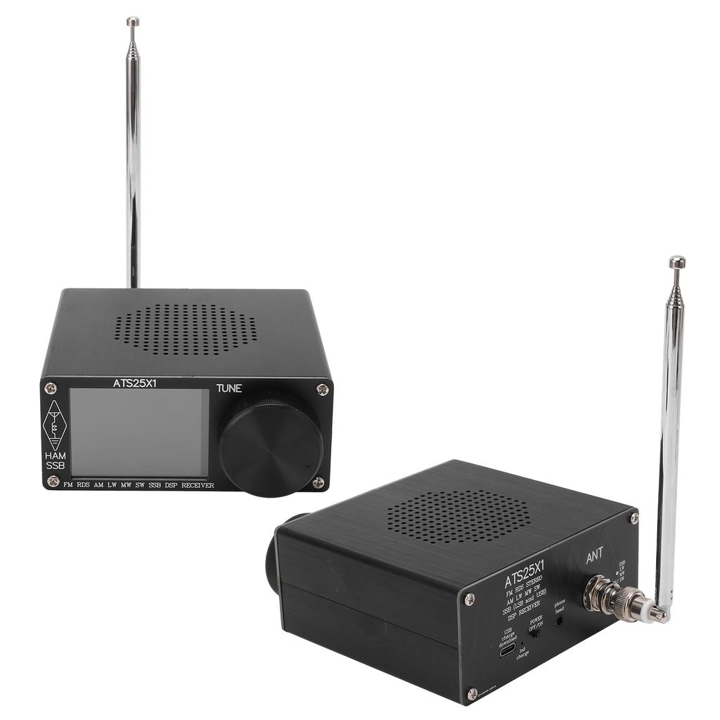 Полнодиапазонный радиоприемник с корпусом из алюминиевого сплава, портативный радиоприемник с 2,4-дюймовым цветным дисплеем