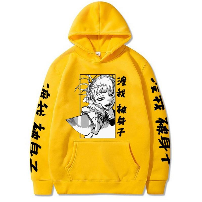 My Hero Academia Аниме с капюшоном Himiko Toga Printed Мужские и женские толстовки с капюшоном свободного покроя Уличная одежда Harajuku Унисекс Толстовка Топы