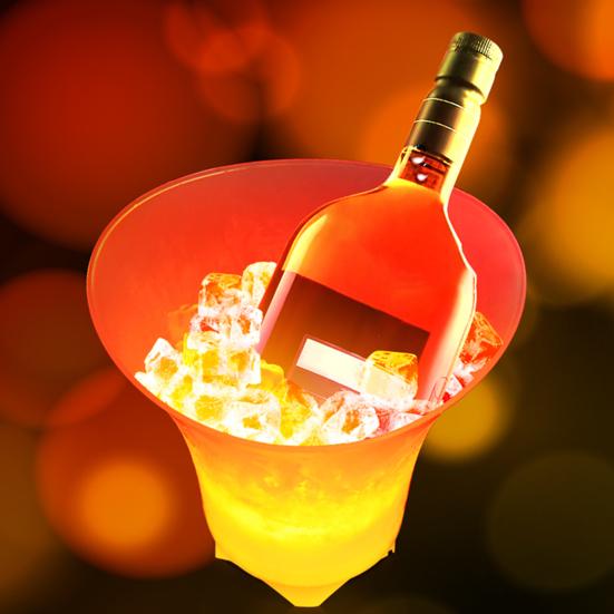 Ведро для льда со светодиодной подсветкой, 5 л, большая емкость, автоматическое, 7 цветов, ведро для льда с подсветкой, питание от батареи, вечеринка/дом/бар/КТВ, клуб, ведро для вина, ведро для льда, контейнер для пивных напитков