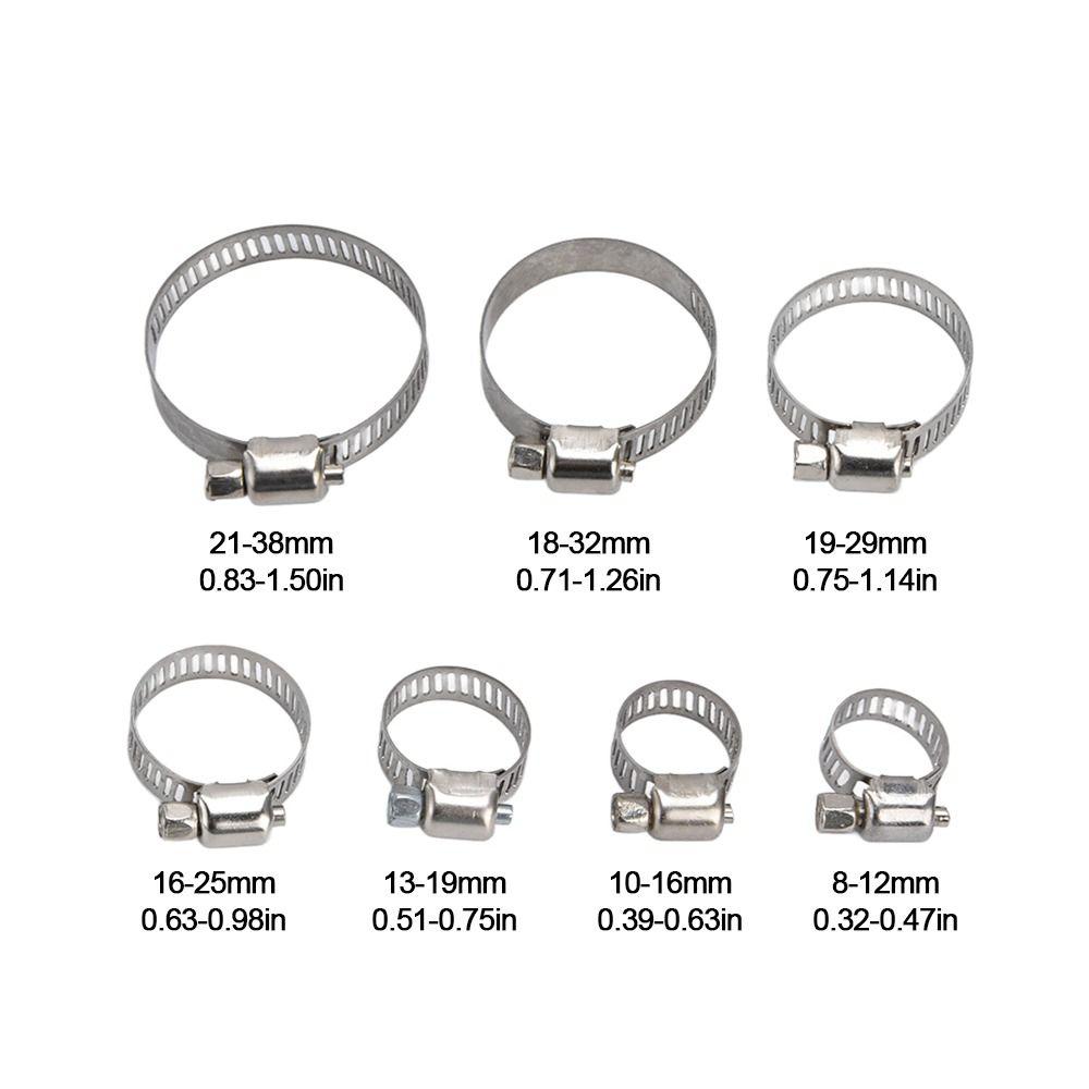 60pcs Adjustable Size Hose Clamp Kit Stainless Steel Tube Clips Set Adjustable Hose Clamp  Plumbing