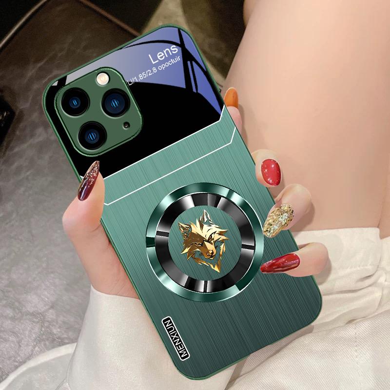 Aperture Волк Зеленый Розовый Фиолетовый Для IPhone 15 Pro 14 13 12 Mini 11 XS Max XR 7 8 Plu SE 2020 2022 Чехол для телефона из закаленного стекла