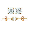 [L5006] - White Gold 'Essentiel' Gold Plated Earrings - 4 Mm