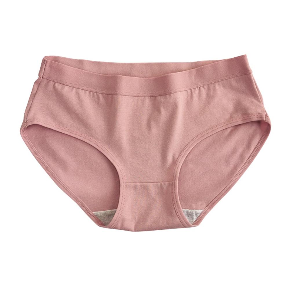 Ladies Solid Color Wrap Hip Panties Mid-rise Triangle Cotton Panties