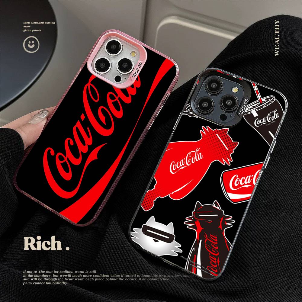 C-Coca C-cola Винтажный Логотип Для IPhone 17 16 15 14 13 12 11 Pro Max Plus Матовый Цветной Задний Чехол Для Телефона