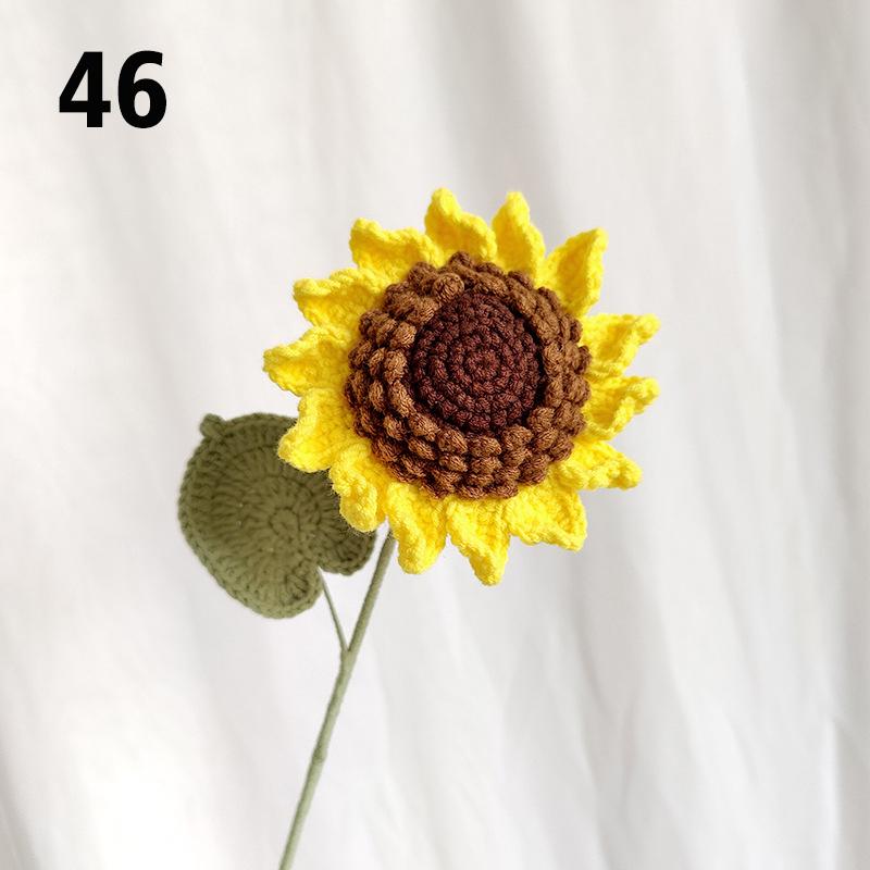 Подарок на День Учителя Подсолнух Вязаный Цветок Вязаный Цветок Ручной Работы Букет Домашний