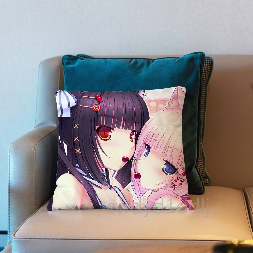 Chocovani NNekopara Chocola Наволочка Декоративная Наволочка На Подушку Чехол Для Подушки С Принтом Для Дивана