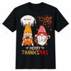 Happy Thanksgiving Merry Christmas Gnomes Unisex T-Shirt