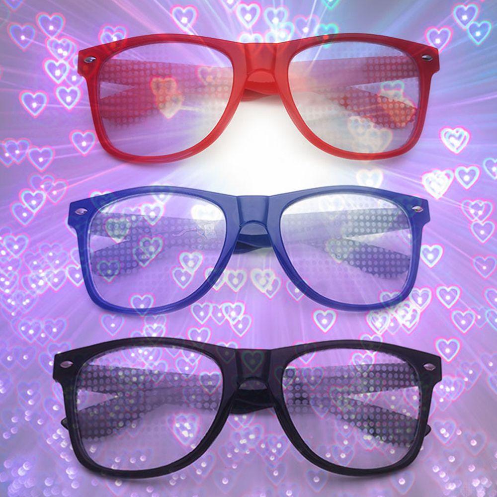 Plastic Square Frame Men Heart Effect Glasses Night PC Glasses Women Sunglasses Eyewear Accessories