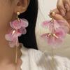 Серьги женские в стиле легкой роскоши, темпераментные серьги-пусеты, серьги с большим цветком и длинной кисточкой, свадебные
