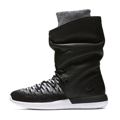 Женские кроссовки Roshe Two Hi Flyknit Черно-белые 861708-002