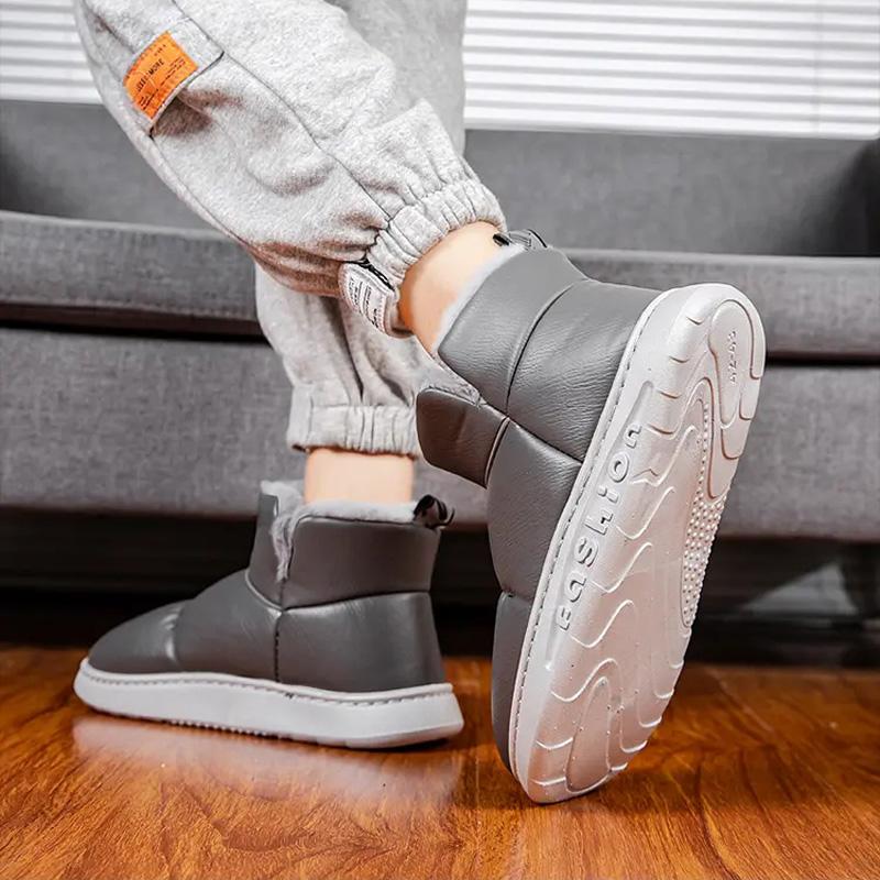 Зимние однотонные теплые зимние ботинки мужские бархатные противохолодные хлопковые туфли для отдыха на открытом воздухе модные нескользящие износостойкие повседневные туфли