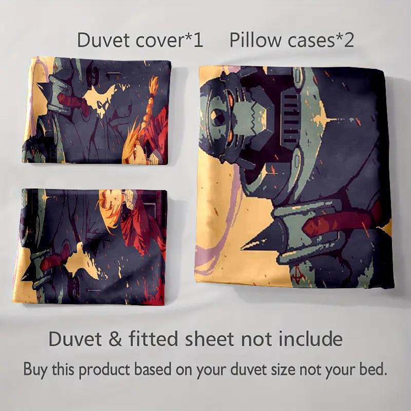Armored figure illustration. Bedding Duvet cover sets Duvet covers Pillowcases gifts (1 * Duvet Cover 2 * Pillowcases, without duvet insert)