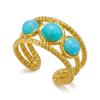 Turquoise Green Stone Turquoise Stone Ring Stainless Steel Boho Ring  Finger Accessories