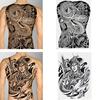 Large Black Men Women Waterproof Body Art Full Back Temporary Tattoo Stickers