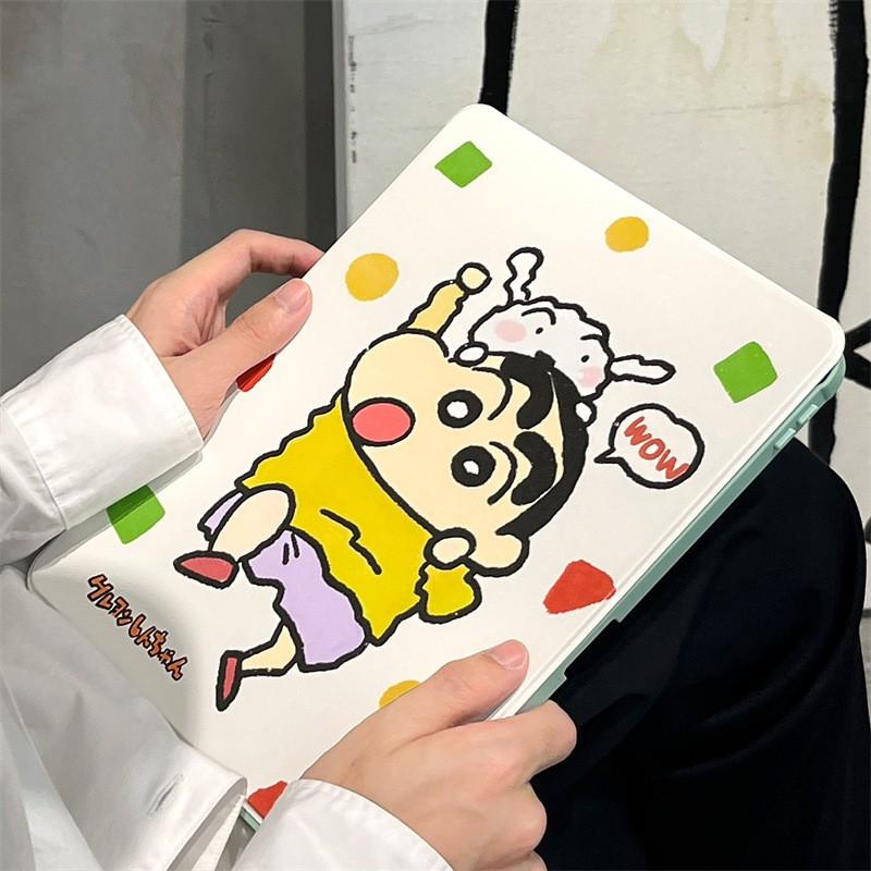 Rotating Cartoon Shin-chan IPad Case 10.5 Air 4 10.9 5 Pro 11 Acrylic Cover With Magnetic Sleep/Wake