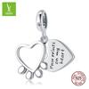 Yinziyun Cat Paw Print DIY Bracelet Spacer Beads: Cute S925 Sterling Silver Pet Imprint Collection