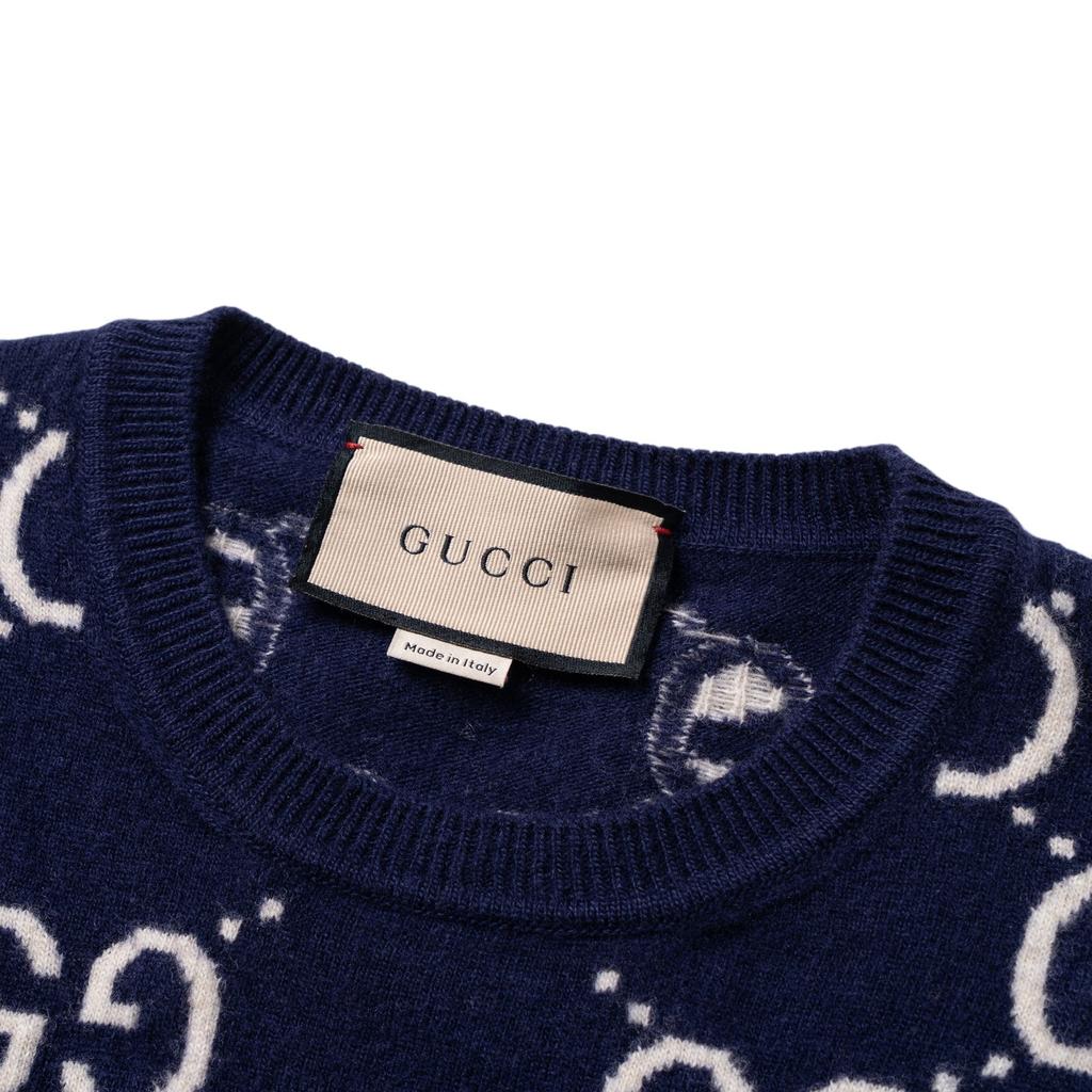 Gucci GG Wool Jacquard Sweater 'Blue Ivory' Men's 692900-XKCC5-4492