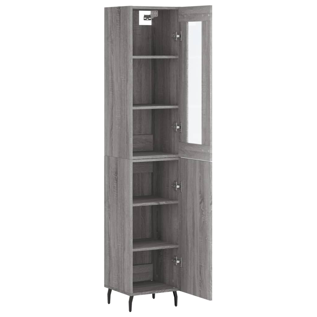 Highboard in Grey Sonoma 34.5 x 34 x 180 cm engineered wood