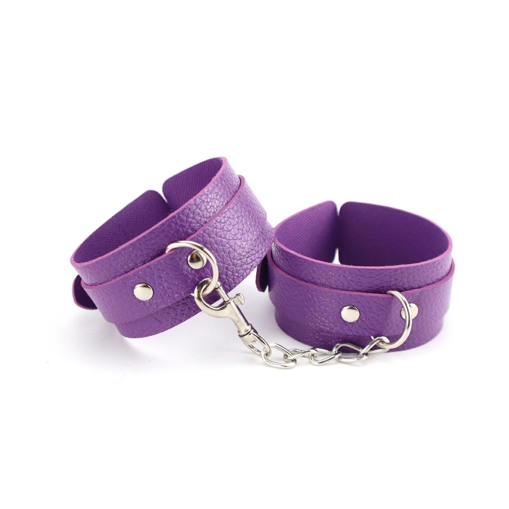 Кожаные щенячьи наручники и ножные путы SM Взрослый набор