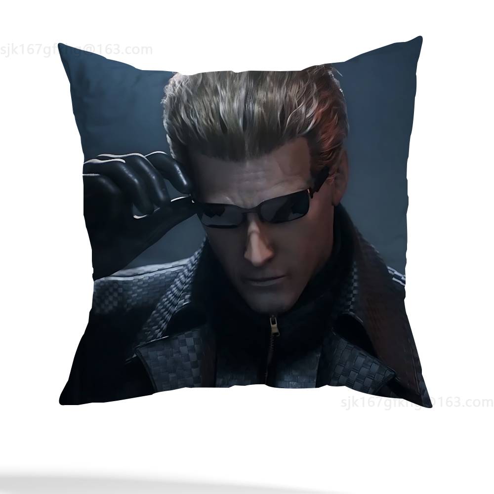 Albert Wesker Pillow Case Anti-Dustmite Pillowcase Invisible Zipper Silky Short Plush Sofa Cushion Cover