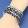 Круглый циркон 10 цветов Красочные ювелирные аксессуары Шармы Браслет из звеньев цепи для девочек/женщин Подарок