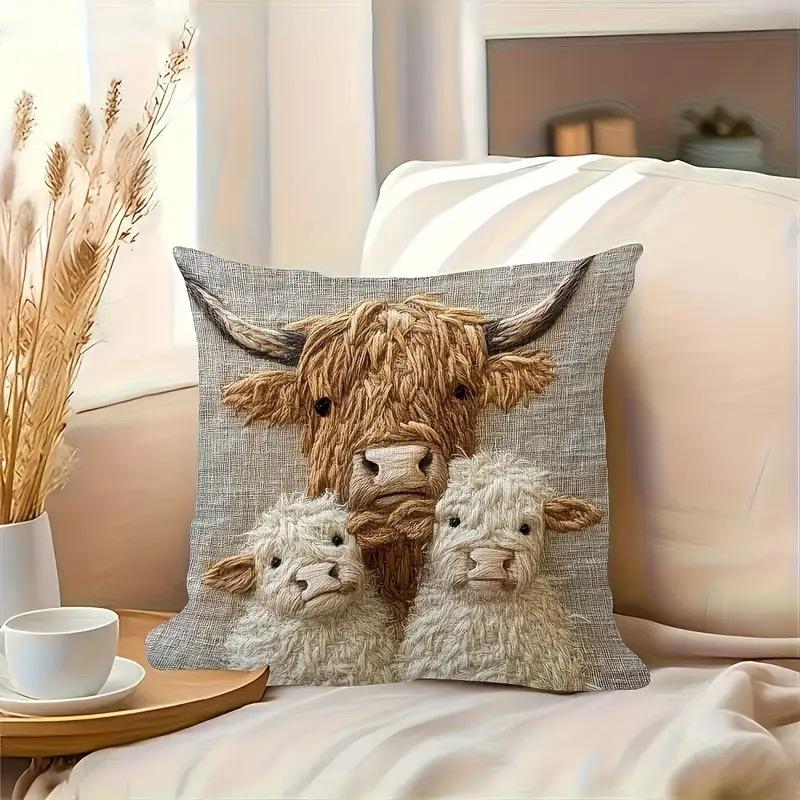 Cute Animal Plush Cow Sheep Pillow Cover No Filler For Living Room Home Decor