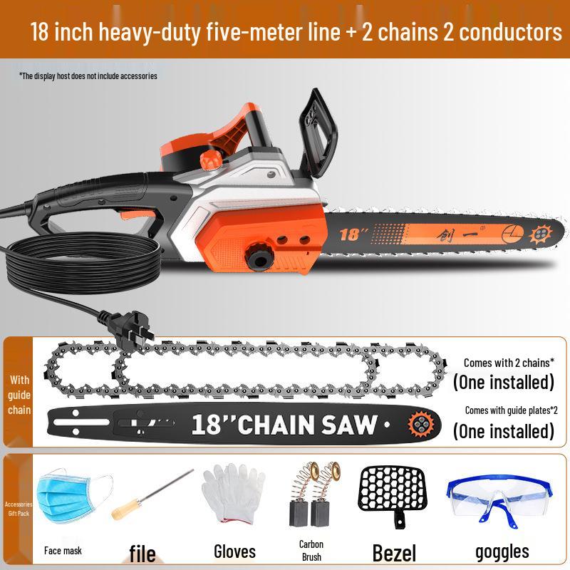 Ручная электрическая цепная пила CHUANGYI: Мощная портативная пила для деревообработки, лесозаготовки и валки деревьев