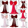 Elegant Large Christmas Bow Ribbon Christmas Wreaths Bow Creative Tree Bow with Long Tails  Wedding