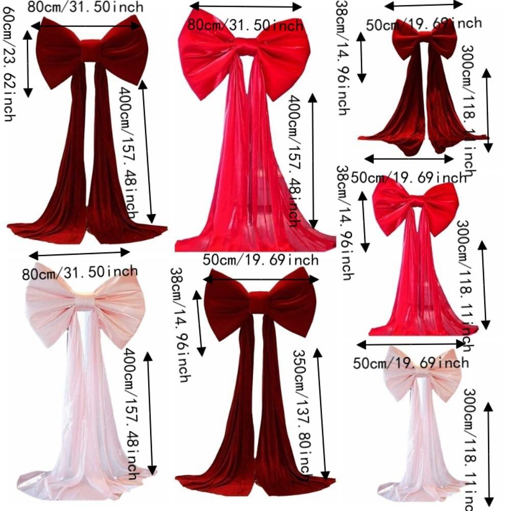 Elegant Large Christmas Bow Ribbon Christmas Wreaths Bow Creative Tree Bow with Long Tails Wedding