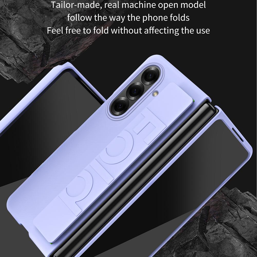 For Samsung Galaxy Z Fold7 5G Case Wristband Rubberized Hard PC Phone Cover