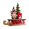 Santa Claus Sleigh Ornament Burr Free Unique Design Smooth Edge Sled Ornament Table Top DIY Wooden Craft Christmas Decoration