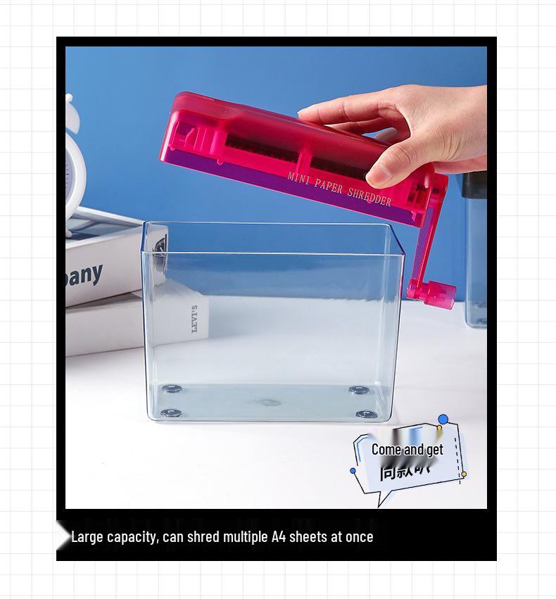 Compact A4/A6 Manual Shredder for Home & Office Use