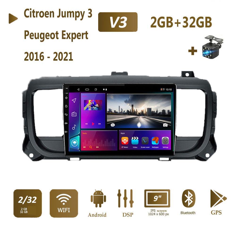 Для Citroen Jumpy 3 SpaceTourer для Peugeot Expert Toyota Proace 2016-2021 Carplay Android автомобильное радио GPS-навигация 2din 2 + 32 ГБ