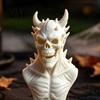 Жуткая Тематическая Комната Декор 3D Печатная Статуэтка-Бюст Черепа Демона, Готический Рогатый Скелет Персонализированный Подарок для Него Фигурка, Мини Настольное Украшение