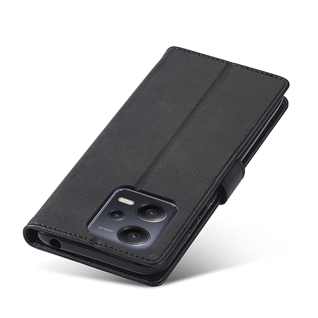 LC.IMEEKE Leather Phone Case For Xiaomi Redmi Note 12 5G (Global)/(India)/(China)/Poco X5 5G,Calf Texture Wallet Stand Anti-fall Phone Cover