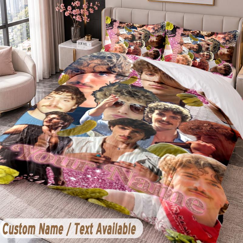 Custom Name Text 3Pcs Bedding Set Benson Boone Duvet Cover And Two Pillowcases