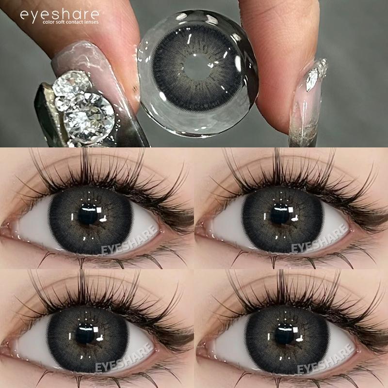 Eyeshare Коричневые цветные контактные линзы Натуральные мягкие контактные линзы для глаз Модное украшение 14,2 мм Годовые 2 шт.=1 пара