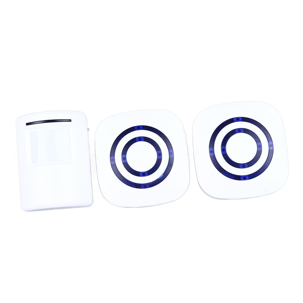 Motion Sensor Doorbell Wireless Door Entry Welcome Bell Plug In Receiver with Two Transmitter for