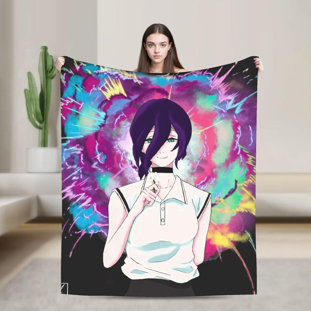 Anime Chainsaw Reze Super Warm Blanket Travel Plush Bedding Throws Novelty Couch Chair Flannel Bedspread Sofa Bed Cover