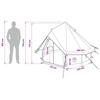 Tipi Tent with Roof Brown and Grey 250 x 250 cm Polyester and Steel