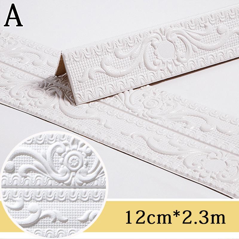 1 шт., пенопластовый плинтус, самоклеящиеся наклейки на стену, линия талии, 3D-тиснение, украшение для дома