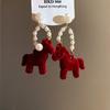 Cartoon Horse Horse Mascot Drop Earrings Fashion Jewelry Red Pony Earrings  Party