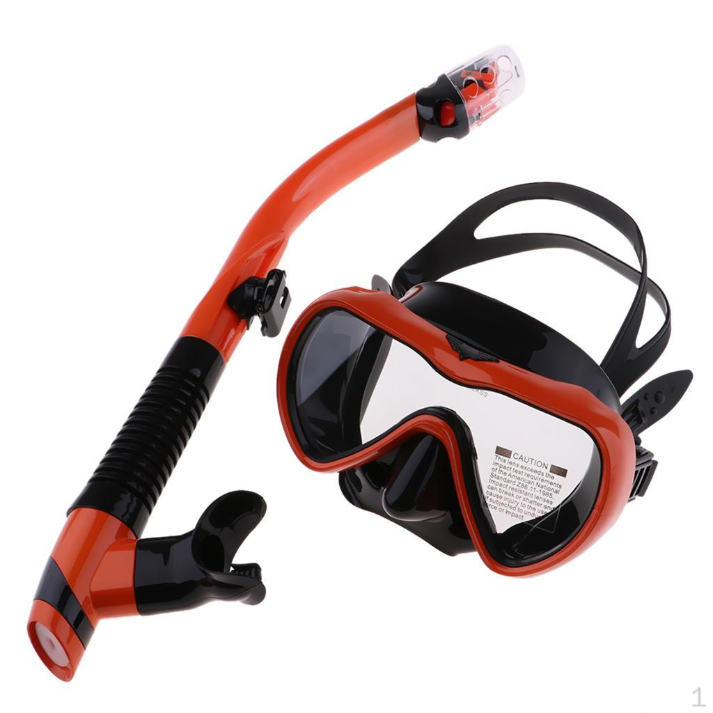Adult Diving Scuba Snorkel Set Dry Swim Gears Tempered Glass