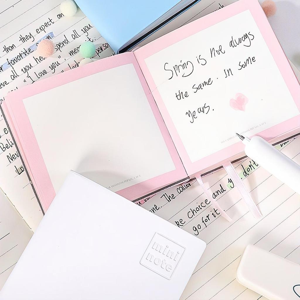 Кремовый цвет Мини-заметка Портативный Memo 96 Листов Чистые Внутренние Страницы Записи Блокнот Для Офиса Школы Штамп