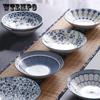 Blue and White Japanese-style Plate with Fruit Dessert Dish Plate Country Style Plate