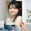 Hisun Жестяная табличка HD Металлическая жестяная табличка Милая азиатская девушка в белом топе-майке Улыбающийся портрет Винтажный плакат Свежий ежедневный стиль Настенное искусство Декор для дома