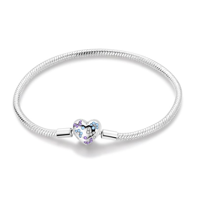 Браслеты Pandach, серебряные, 925 пробы, классические браслеты Love Forever Butterfly Star для женщин, подвески из бисера, ювелирные украшения своими руками, 17–20 см