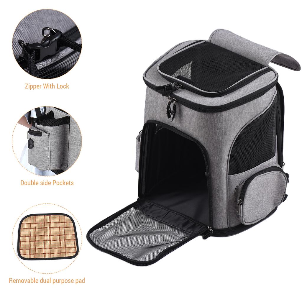 Pet Carrier Backpack for Large Small Cats and Dogs Puppies Safety Features and Cushion Back
